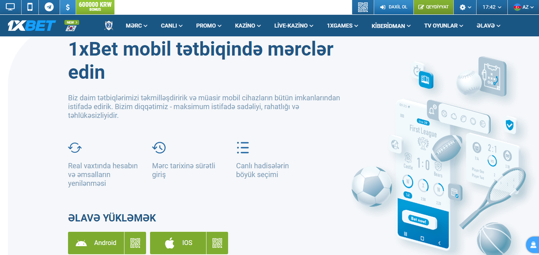 Mobil proqram 1xbet