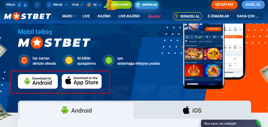 Mostbet mobil proqramı